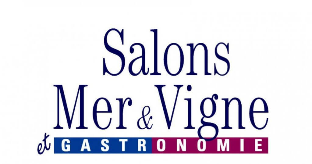 Logo du salon gastronomie mer & vigne, aux couleurs bleu marine et violet