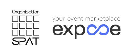2 logos de 2 outils partenaires à Planexpo : Spat et Expose la marketplace pour les équipements de stand